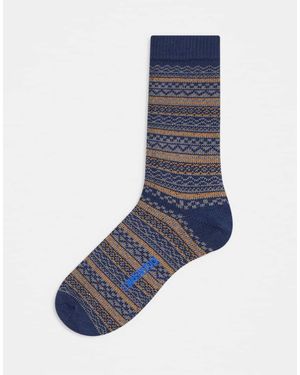 Birkenstock Calcetines Con Patrón De Algodón De - Azul