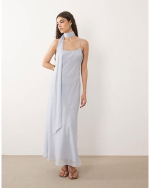 ASOS Robe nuisette mi-longue avec foulard - pâle - Blanc