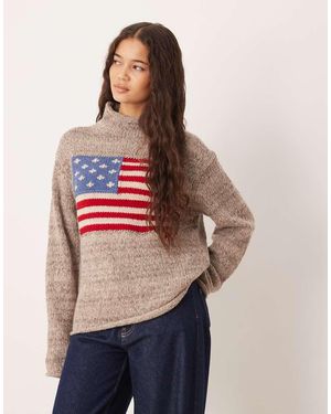 Polo Ralph Lauren Wool Blend Flag Knitted Jumper - Grey