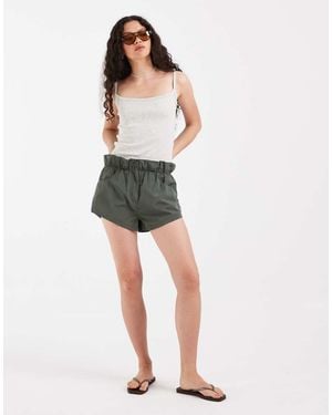 ASOS Paper Bag Cargo Shorts - Green