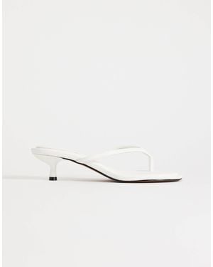 TOPSHOP Axel Mid-height Heeled Flip Flops - White
