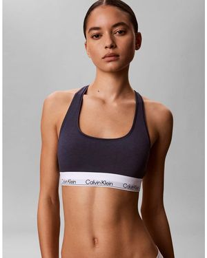 Calvin Klein Icon Cotton Modal Unlined Bralette - Blue