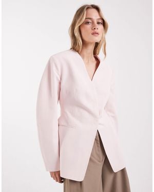 ASOS Cinched Linen Blazer - Natural