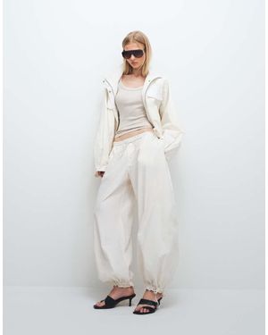Monki Balloon Leg Trousers - White