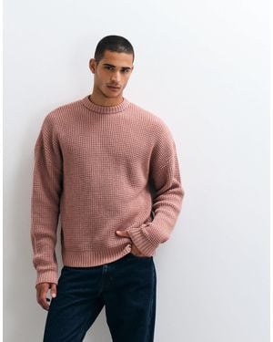 ASOS Oversize-strickpullover mit waffelstruktur - Rot