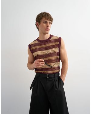 TOPMAN – relaxed-fit-tanktop aus häkelstrick - Rot
