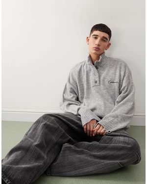 Collusion – gerippter strickpullover - Grau