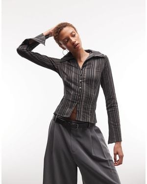 Weekday Button Up Long Sleeve Shirt - Black