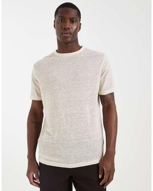 ASOS Regular Fit Pure Linen T-shirt - Natural