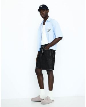 Bershka Denim Short - White