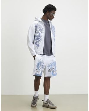 River Island Oversized Fit Hokkaido Washed Shorts - White