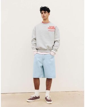 Pull&Bear Relaxed-Fit Striped Denim Bermuda Shorts - Natural