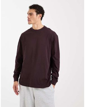 4505 Icon Heavyweight Cotton Oversized Long Sleeve T-shirt With Quick Dry Finish - Purple