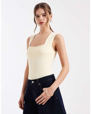 New Look Body Claro Con Escote Cuadrado De - Blanco