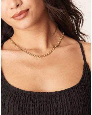 Orelia Open Circle Link Chain Necklace 18" - Black