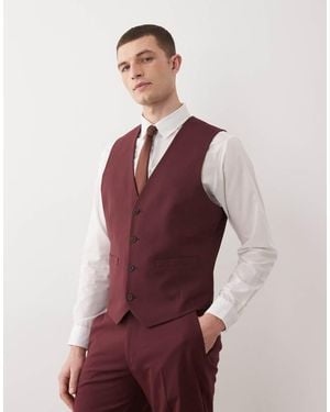 ASOS Slim Suit Waistcoat - Red