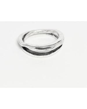 ASOS Molten Intertwined Ring - White