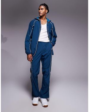 Liquor N Poker Joggers Holgados Con Logo Y Ribetes De Nailon De (Parte De Un Conjunto) - Azul