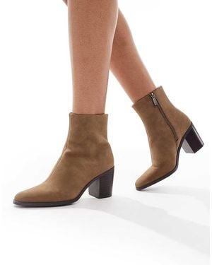 New Look Botas Color Camel De Tacón Grueso De -Neutro - Marrón
