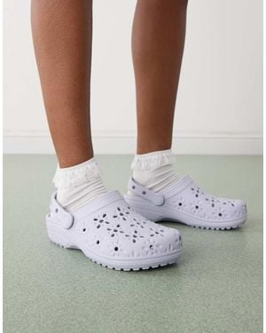 Crocs™ Classic Floral Cut Out Clog - Grey