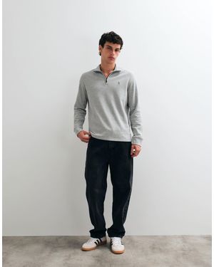 Polo Ralph Lauren Icon-logo estate ripp-sweatshirt mit viertelreißverschluss - Grau