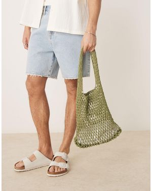 ASOS – tragetasche aus häkelstrick - Grün