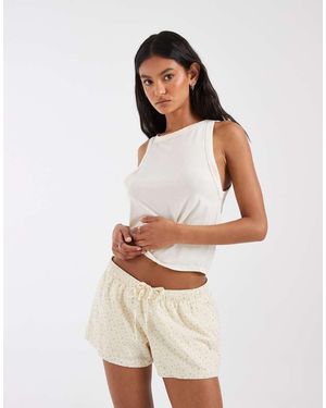 Hollister Pantalones Cortos De Pijama Tipo Bóxer Con Estampado Floral Pequeño - Neutro