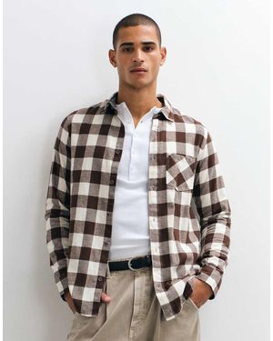 Brave Soul Long Sleeve Check Shirt - Grey