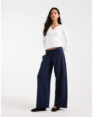 Hollister Low Rise Wide Leg Sweatpants - Blue