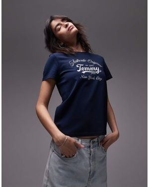 Tommy Hilfiger Logo Regular T-shirt - Blue