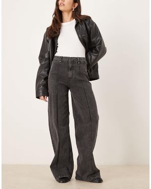 Vila Wide Leg Jeans With Seam Front Details - Multicolour
