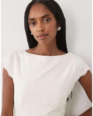 Abercrombie & Fitch Reversible Scoop Neck Lace Top With Removable Bra - Brown