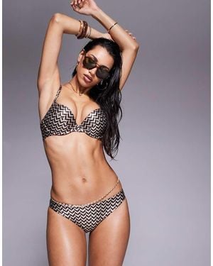 Boux Avenue Chevron Print Brazilian Bikini Bottom - Multicolour