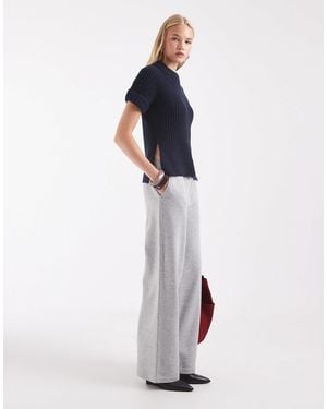 ASOS Wide Leg Brushback Trackies - White