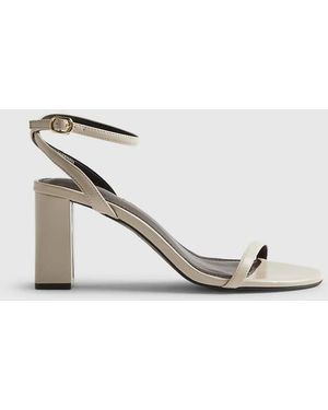 River Island Cream Block Heeled Open Toe Sandals - White
