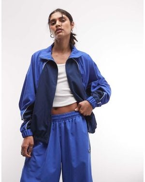 Collusion Nylon Panel Track Jacket - Blue