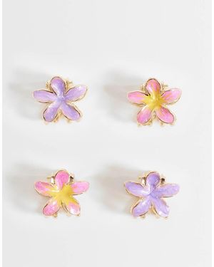 ASOS Set Van 4 Mini Haarclips Met Bloemenmotief - Roze