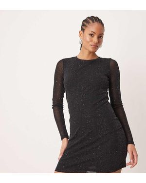 JDY Tall All Over Glitter Mini Dress - Black