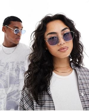 A.Kjærbede – hello – runde sonnenbrille mit farbenem metallrahmen - Schwarz
