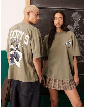 ASOS Uniseks Oversized T-Shirt Met Disney Goofy-Print - Bruin