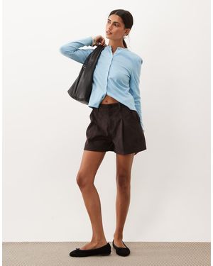 Threadbare Suedette Short - Blauw