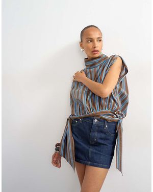 TOPSHOP Microgonna Di Jeans Indaco Rinse Wash - Blu