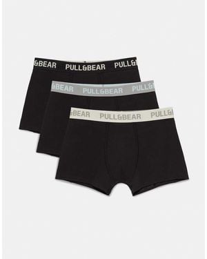Pull&Bear Pack Of 3 Boxers - Black
