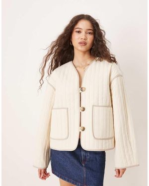 SELECTED Giacca Imbottita Color Crema Con Tasche - Neutro