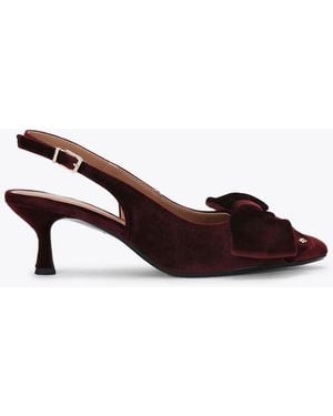 KG by Kurt Geiger Tilly Velvet Bow Heeled Shoes - Brown