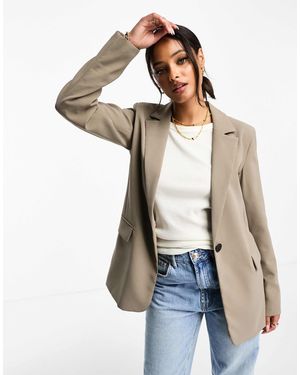 Pull&Bear – oversize-blazer - Natur
