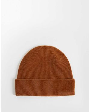 ASOS Gorro De Punto Fino De Lana En-Marrón