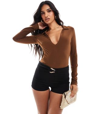 ASOS – langärmliger body - Schwarz