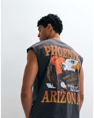 Hollister Arizona Back Graphic Cut Off Tank Top - Black
