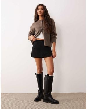 ASOS Minifalda Pantalón Muy Corta Negra De - Neutro
